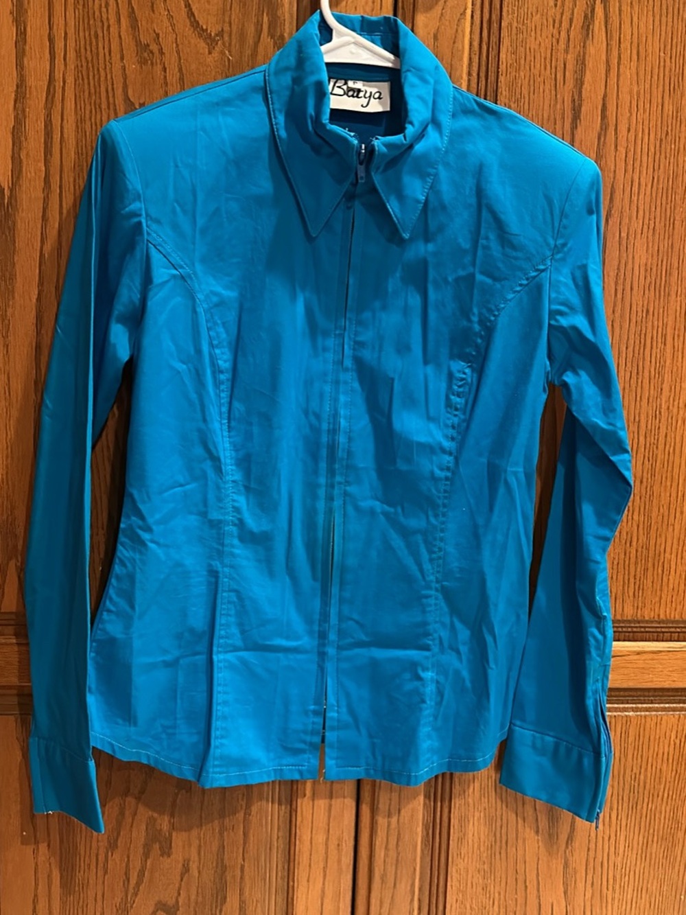 Solid turquoise Western Horse Show Shirt Designs by Batya